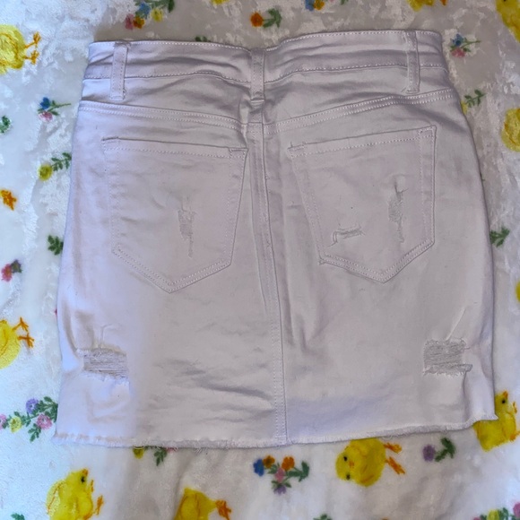 White Distressed Denim Skirt - Picture 2 of 4